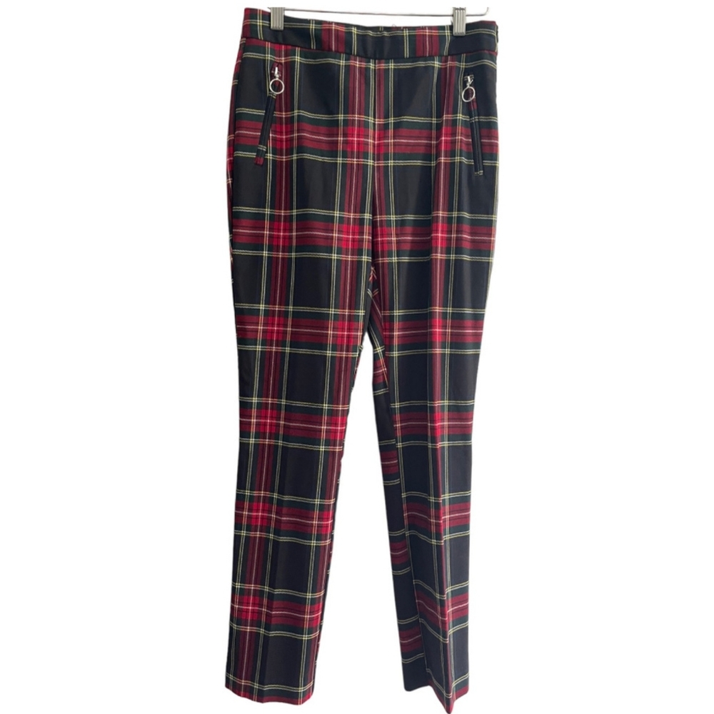 Zara Red and Black Plaid Pants